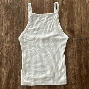 White free people dipped back tank top